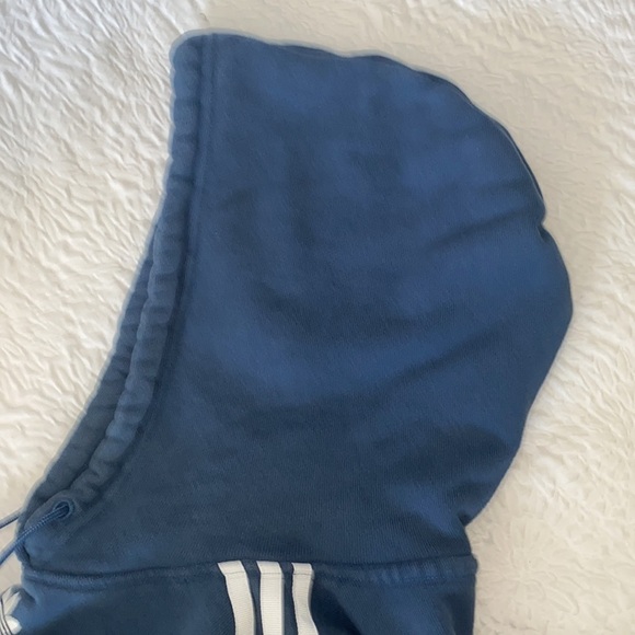 ADIDAS 3 Stripe Cropped Sweatshirt Hoodie - Picture 6 of 10